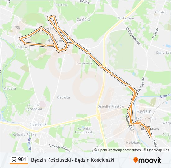 901 bus Line Map