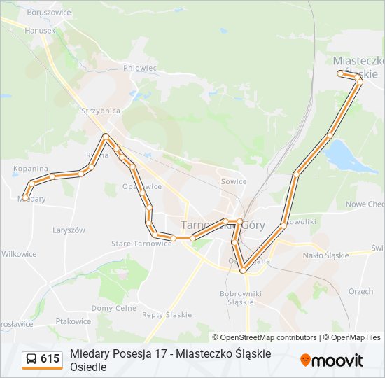 615 bus Line Map