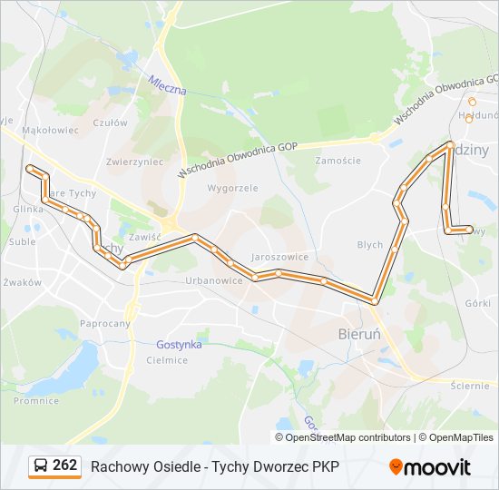 262 bus Line Map