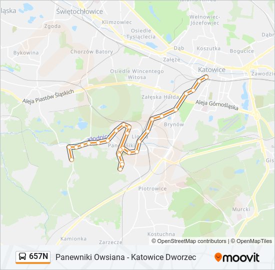 657N bus Line Map