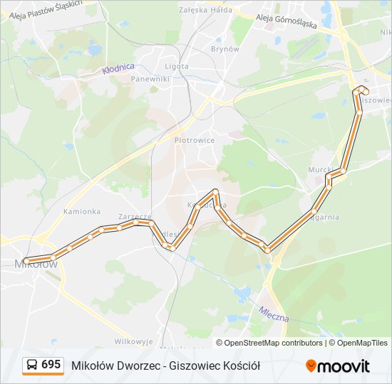 695 bus Line Map