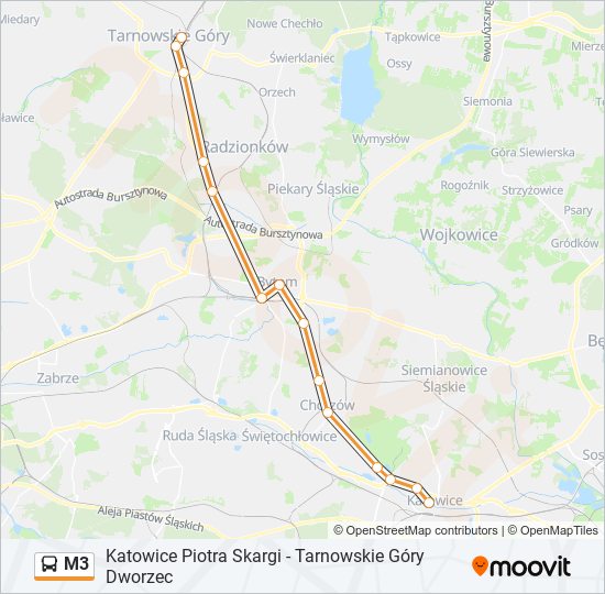 M3 bus Line Map