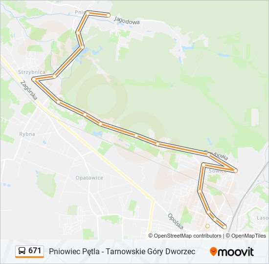 671 bus Line Map