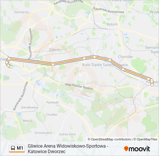 M1 bus Line Map