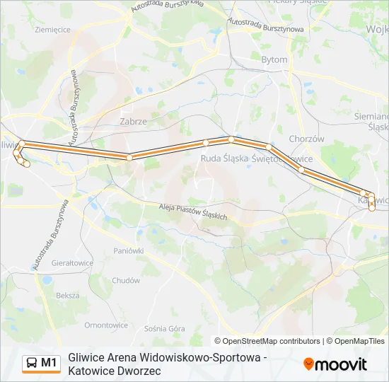 M1 Bus Line Map