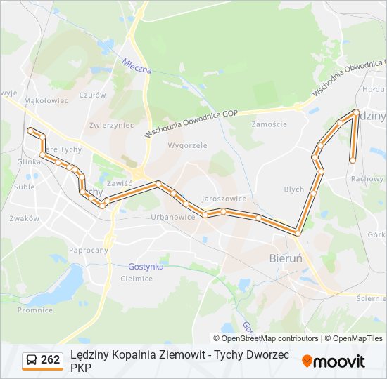 262 bus Line Map