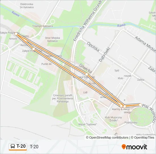 T-20 Bus Line Map