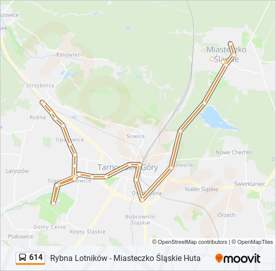 614 bus Line Map