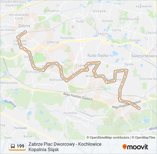 199 bus Line Map