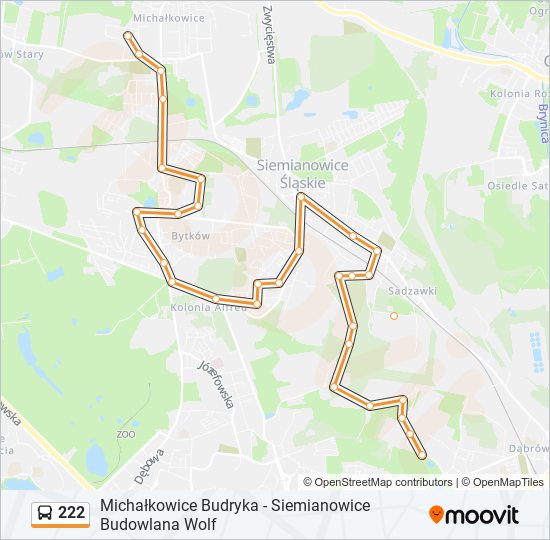 222 bus Line Map