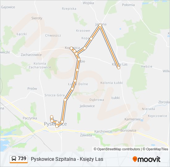 739 bus Line Map