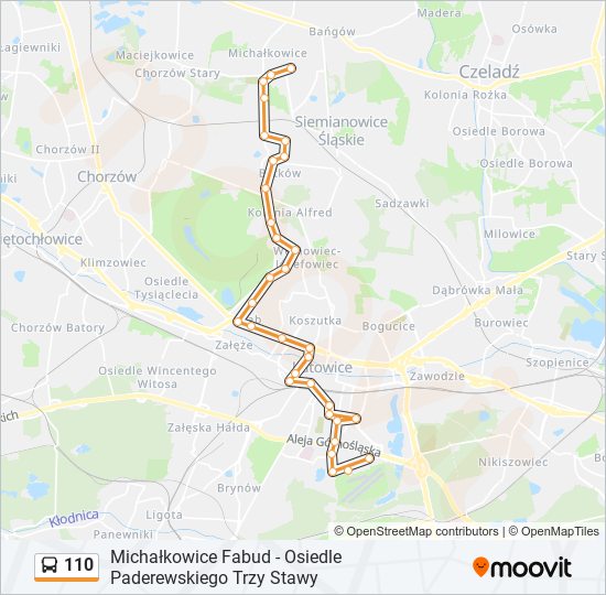 110 bus Line Map