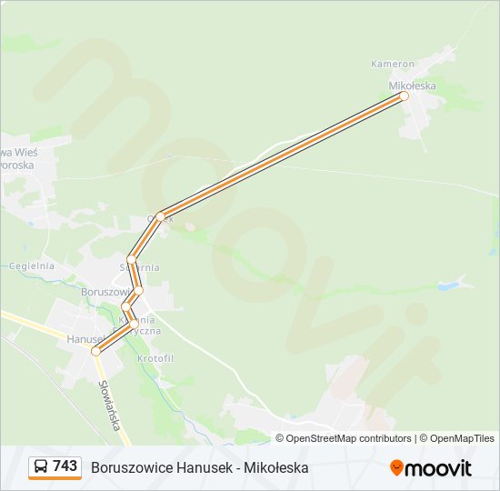 743 bus Line Map