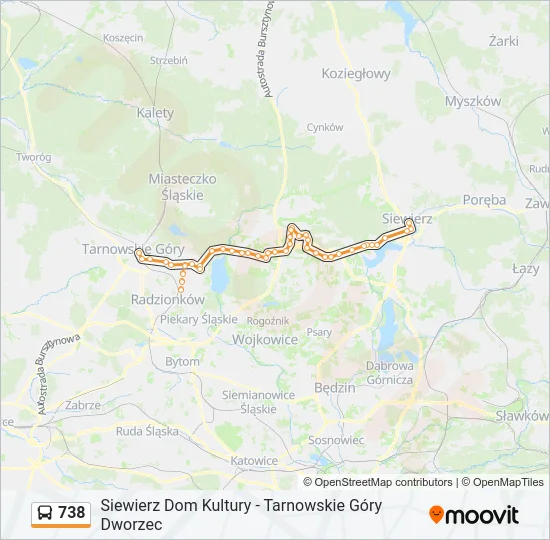 738 Bus Line Map