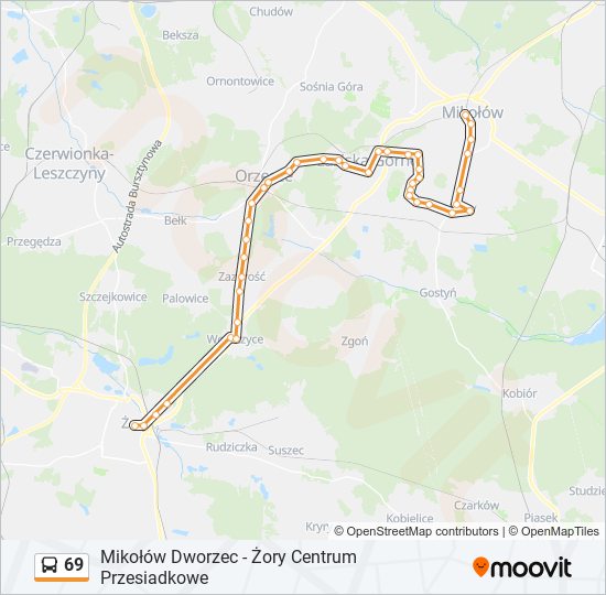 69 bus Line Map