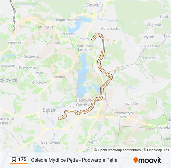 175 bus Line Map