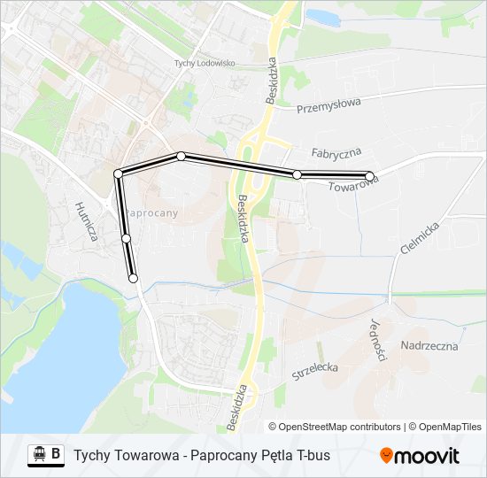 B cable car Line Map