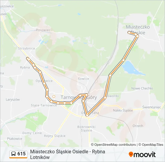 Автобус 615: карта маршрута