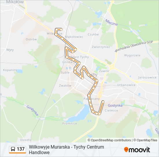 137 bus Line Map