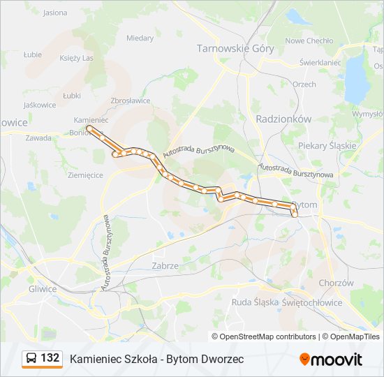 132 bus Line Map