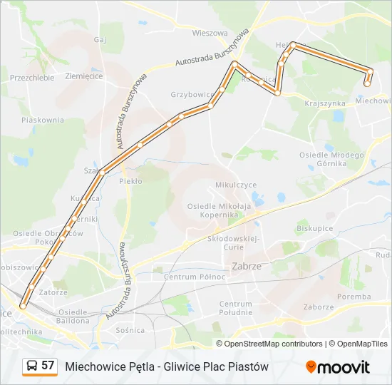 57 Bus Line Map