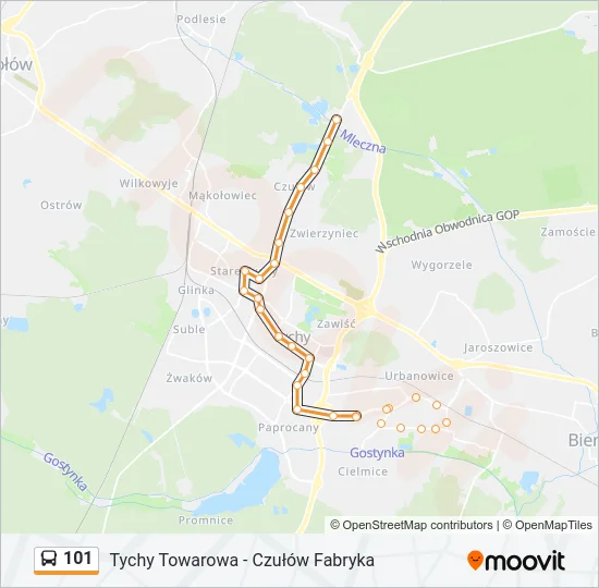 101 Bus Line Map