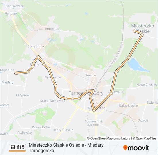 615 bus Line Map