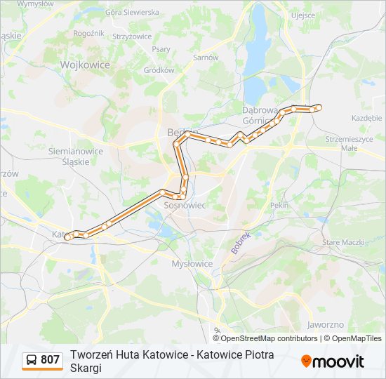 807 bus Line Map