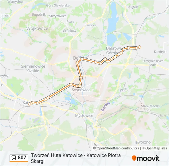 Автобус 807: карта маршрута