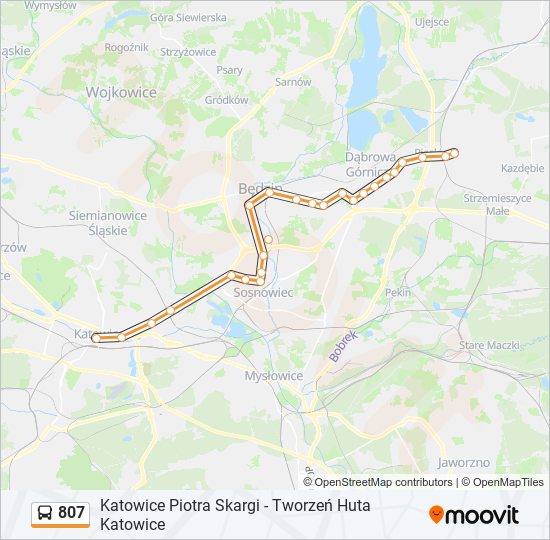 807 bus Line Map