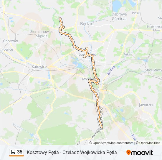 35 bus Line Map