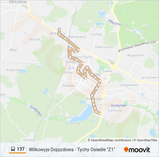 137 bus Line Map