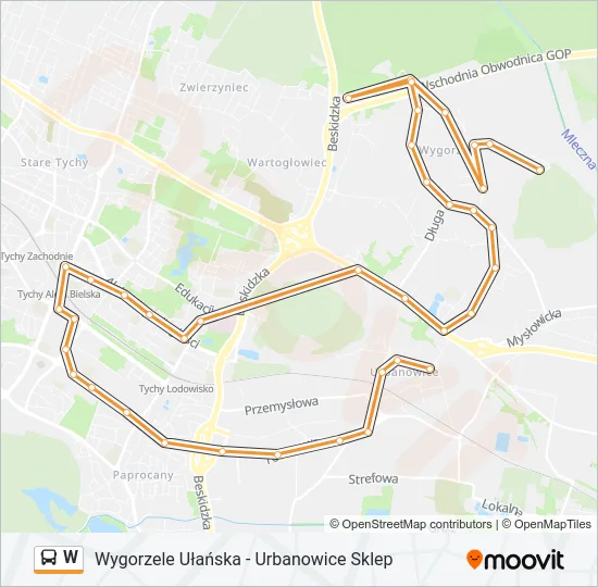 W Bus Line Map