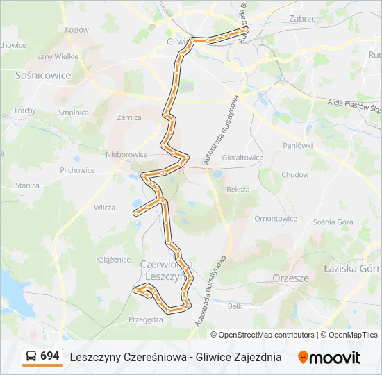 694 Bus Line Map
