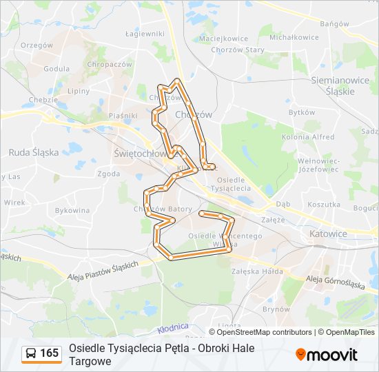 165 bus Line Map