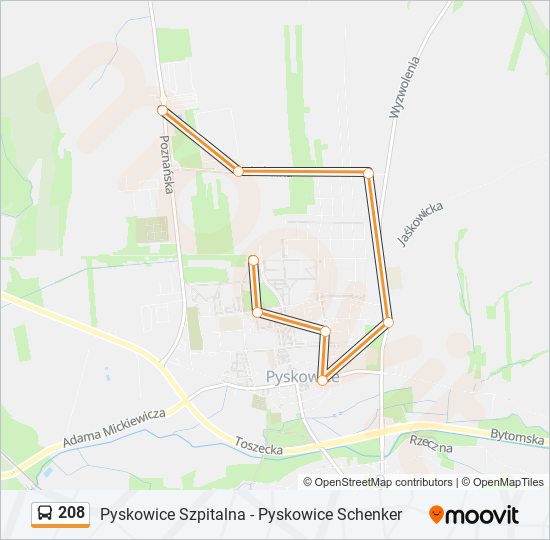 208 bus Line Map