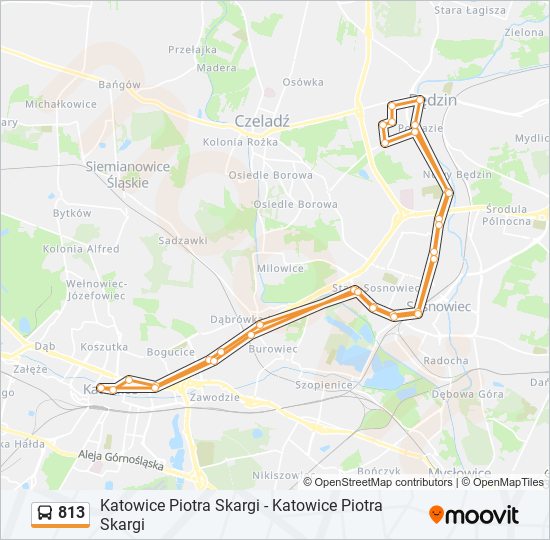 813 bus Line Map