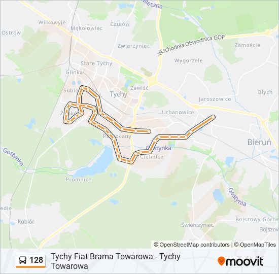 128 bus Line Map