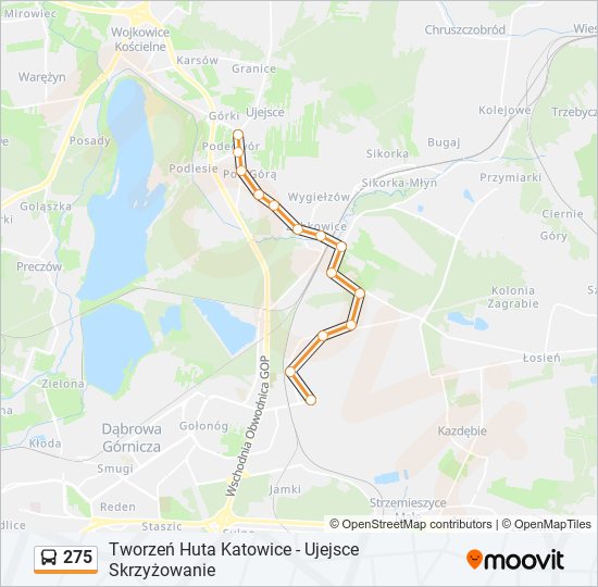 275 bus Line Map