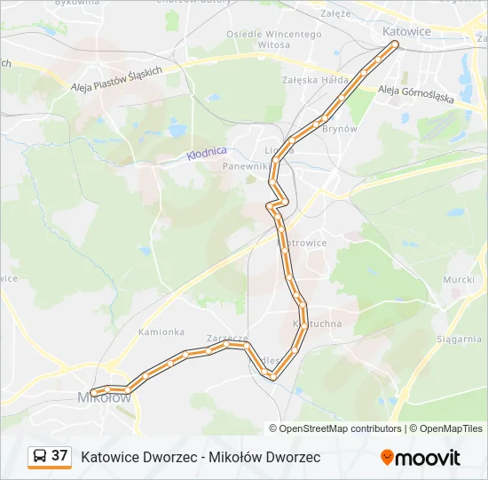 Автобус 37: карта маршрута