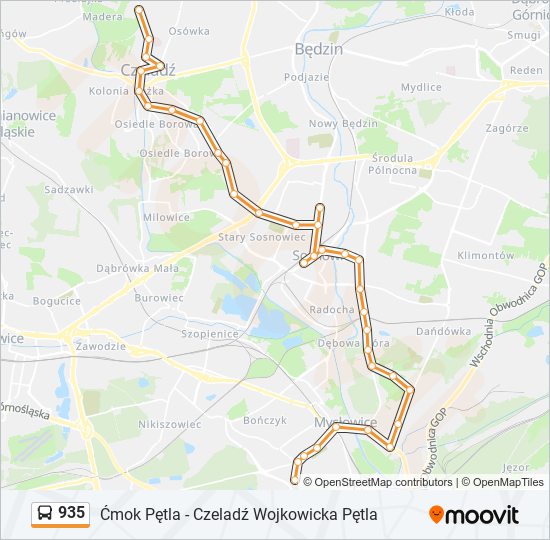 935 bus Line Map