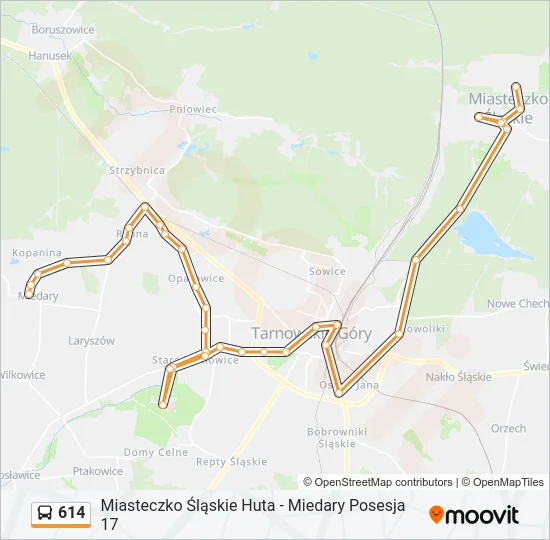 Автобус 614: карта маршрута