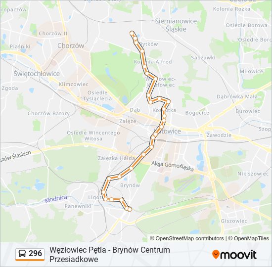 296 bus Line Map