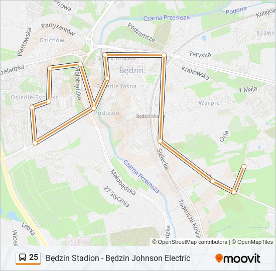 25 bus Line Map