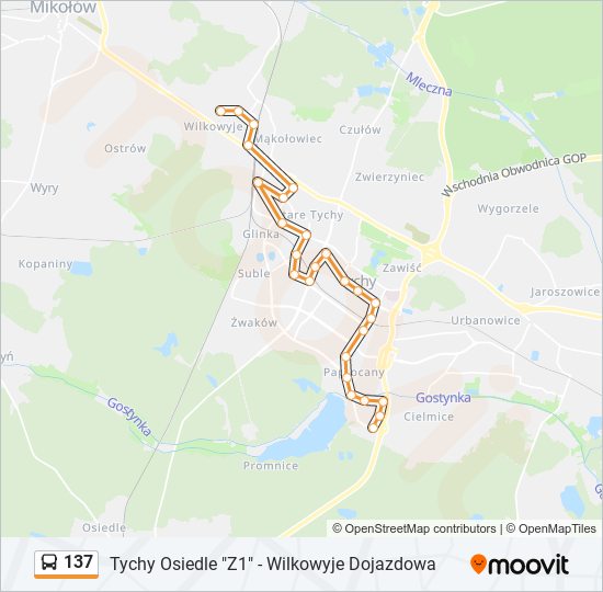 137 bus Line Map