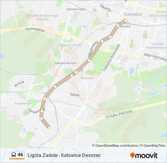 46 bus Line Map