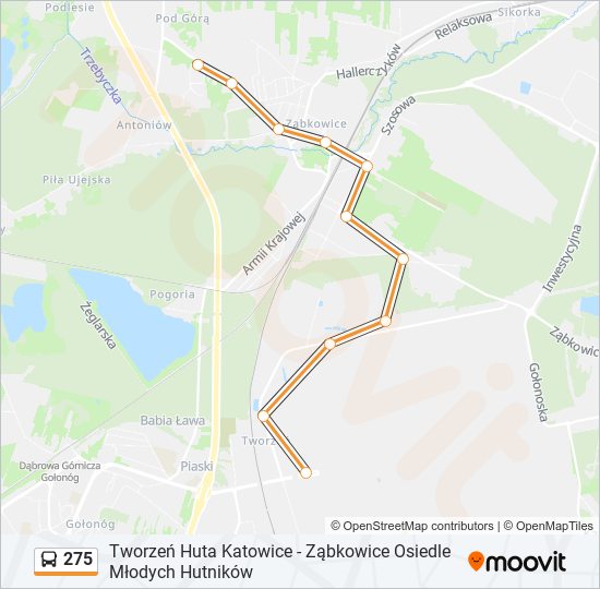 275 bus Line Map