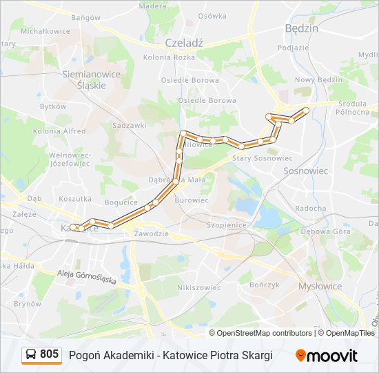 805 bus Line Map