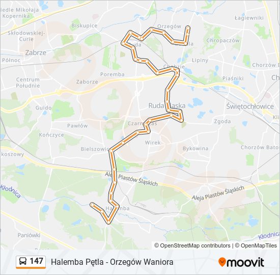 147 bus Line Map