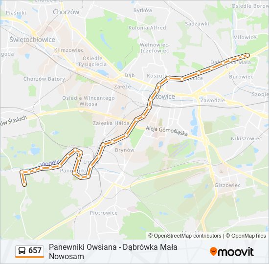 657 bus Line Map